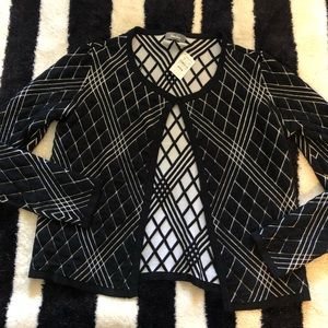 NWT Neiman Marcus Black and White Cardigan